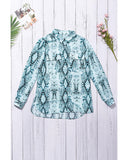 Azura Exchange Snake Print Shirt with Pockets - L