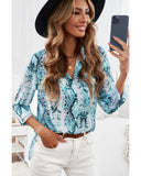 Azura Exchange Snake Print Shirt with Pockets - L