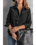 Azura Exchange Buttoned Corduroy Shirt with Pockets - L