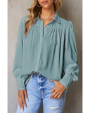 Azura Exchange Button Up Puff Sleeve Blouse - 2XL