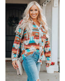 Azura Exchange Multicolor Aztec Print Long Sleeve Shirt - 2XL