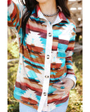 Azura Exchange Multicolor Aztec Print Long Sleeve Shirt - 2XL