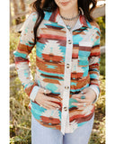 Azura Exchange Multicolor Aztec Print Long Sleeve Shirt - L