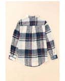 Azura Exchange Plaid Print Shirt with Distressed Raw Edge - M