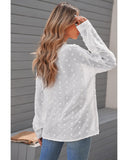 Azura Exchange Button Fuzzy Polka Dot Shirt - S