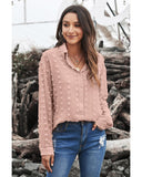 Azura Exchange Button Fuzzy Polka Dot Shirt - S