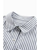 Azura Exchange Striped Long Sleeve Shirt with Pocketed Buttons - M