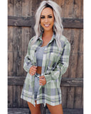 Azura Exchange Plaid Button Up Patch Pocket Shirt - L