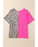 Azura Exchange Leopard Color Block Blouse - M