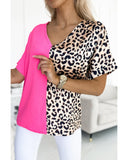 Azura Exchange Leopard Color Block Blouse - XL