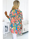 Azura Exchange Abstract Geometry Print Half Puff Sleeve Shirt - M