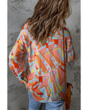 Azura Exchange Abstract Geometric Print Oversized Shirt - L