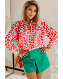 Azura Exchange Abstract Print Long Sleeve Buttoned Shirt - L