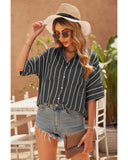 Azura Exchange Striped Shirt with Pockets - L