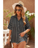 Azura Exchange Striped Shirt with Pockets - L