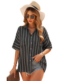 Azura Exchange Striped Shirt with Pockets - L