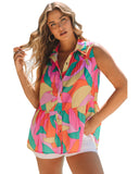 Azura Exchange Abstract Geometric Print Sleeveless Shirt - XL