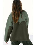 Azura Exchange Fleece Patchwork Color Block Zip Funnel Neck Sweatshirt - 2XL