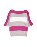 Azura Exchange Half Sleeve Contrast Stripe Knit Sweater - S