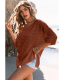 Azura Exchange Textured Knit Drop Shoulder Tee - XL