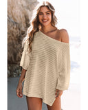 Azura Exchange Textured Knit Drop Shoulder Tee - S