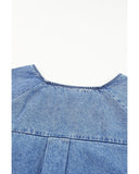 Azura Exchange Raw Edge Denim Top - M