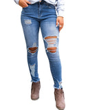 Azura Exchange Distressed Skinny Jeans - L