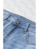 Azura Exchange Distressed Jeans with Buttoned Pockets - S