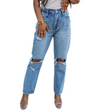 Azura Exchange Knee Cutout Straight Leg Jeans - 12 US