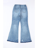 Azura Exchange Buttoned Distressed Flared Jeans - 10 US