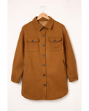 Azura Exchange Buttoned Shirt Jacket with Pockets - L