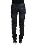 Low Waist Straight Denim Pants with Logo Details W26 US Women