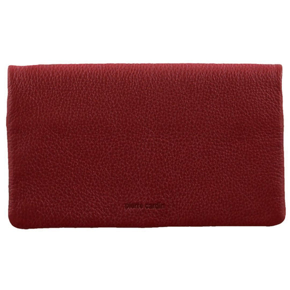 Pierre Cardin Ladies Womens Genuine Leather Bi-Fold RFID Purse Wallet - Red