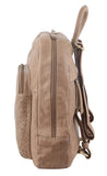 Pierre Cardin Womens Woven Leather Backpack Bag - Taupe