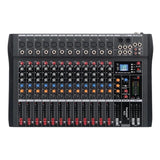 Hridz 12 Channel Mixing Console Live Studio Audio DJ Mixer Sound Board USB Interface