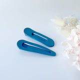 MANGO JELLY Large Pastel Coated Hair Clips -Blue - One Pack