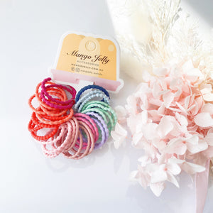 MANGO JELLY Kids Hair Ties (3cm) - Bubbly Retro - Three Pack