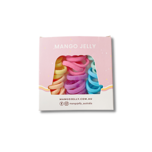 MANGO JELLY Metal Free Hair Ties (3cm) - Classic Pastel 36P - Three Pack