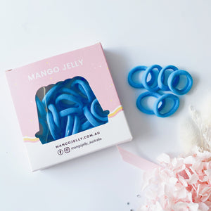 MANGO JELLY Metal Free Hair Ties (3cm) - School Colour Light Blue 36P - One Pack