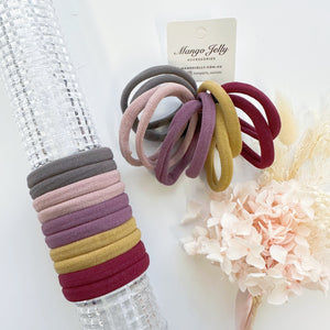 MANGO JELLY Metal Free Hair ties (4.5cm) - Blush Mixed 10P - Twin Pack