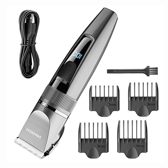 Professional Hair Trimmer with LED Display - Adjustable Cordless Grooming Kit (PR-3047)