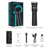 PRITECH Adjustable Length Hair Trimmer - USB Rechargeable Grooming Tool with DLC Coated Blade