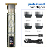 Professional Buddha head Design Hair Clipper - Cordless Hair Trimmer with Digital Display, Adjustable Guards, and USB Charging