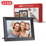 WiFi Digital Photo Frame Black 32GB Storage 10-Inch HD Display + Remote Photo Video Sharing via App