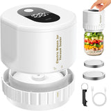 Portable Vacuum Sealer for Mason Jars,KZ-80S (Automatic stop) - White Electric Food Preservation Machine with  LED Display