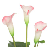 Artificial Plant Flowering White & Pink Peace Lily / Calla Lily Plant 50cm