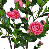 Artificial Plant Camellia Tree Flowering Natural Pink  180cm