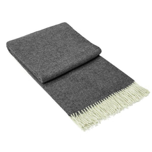 Hampton Throw - Merino Wool Blend - Dark Grey