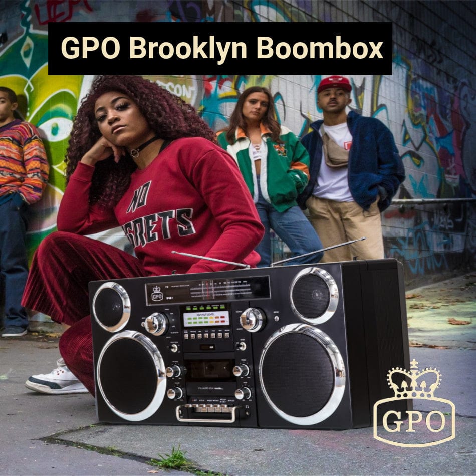 GPO Brooklyn Boombox Retro- Black | Factory Direct Shop Australia