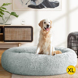 Pet Bed Dog Cat Calming Bed Extra Large 110cm Light Grey Sleeping Comfy Washable